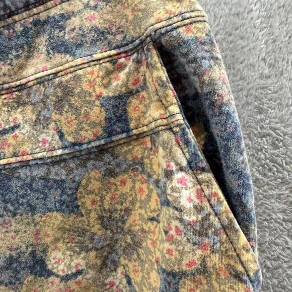Saturday Sunday Pants Womens S Orange Blue Floral Hig Rise PullOn Jogger Pockets - Picture 5 of 15